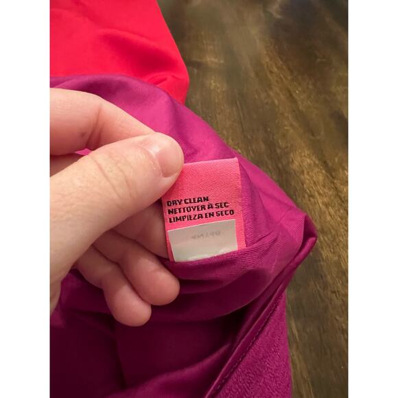 Betsey Johnson Women’s Fuchsia Red Colorblock Sleeveless Scuba Crepe Dress 8 - Picture 9 of 11